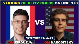 Alireza Firouzja vs Daniel Naroditsky  5 Hours of Blitz Chess 30  ChessCom  November 16 2024 [upl. by Areic]