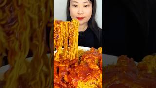 Noodles in chili sauce and boneless chicken legs eatingsh food eatingsho mukbangsh foodie [upl. by Earesed]