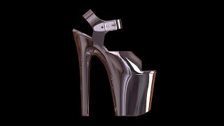 Cindy Tall Platform Shoes in Pink Chrome  3D Printed Shoes on Turntable [upl. by Llenrup]