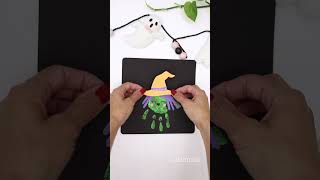 Easy Witch craft idea  handprint art  halloween craft [upl. by Sikes]