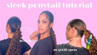 sleek detachable ponytail tutorial quick amp cute [upl. by Adnuhsar]