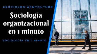 Sociología organizacional  Sociología en 1 minuto [upl. by Borlase]