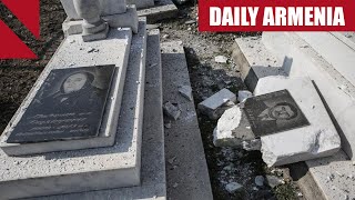 Video reveals destruction of Armenian cemetery in Artsakh [upl. by Flavian]