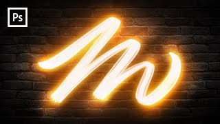 Photoshop Tutorials  Light Painting Text Effect [upl. by Waltner]