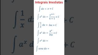 Integrais Imediatas  Parte 1 shorts integral matemática [upl. by Sand]