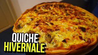 Quiche à la fourme champignons et poireaux Végétarien 🥧  Rapide facile et pas cher [upl. by Yrneh]