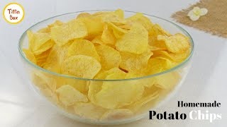 Homemade Crispy Potato Chips by Tiffin Box for kids  Quick and Easy Aloo Chips Recipe  Wafers [upl. by Gabriella777]