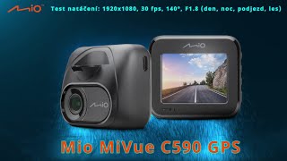 TEST natáčení MiVue C590 GPS autokamery Mio  30 fps den proti slunci noc město dálnice [upl. by Anairt51]