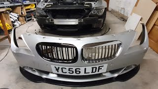 BMW E63 650i  Bumper Removal  Ebay Twin Slit Grill  Budget Supercar Build [upl. by Dulcine131]