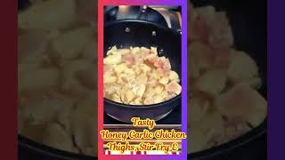 Honey Garlic Chicken E chicken honeygarlic stirfry [upl. by Nodyarb]