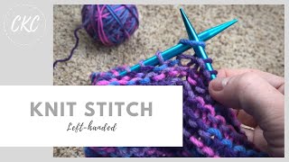 How to Knit  The Knit Stitch for Kids  Lefthanded Tutorial [upl. by Alayne524]