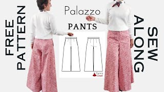 How to Sew Easy Palazzo Pants with FlyFront Zipper amp InSeam Pockets  StepbyStep Tutorial [upl. by Aznofla]