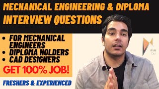 Mechanical EngineeringDiploma Interview Questions and Answers  CLEAR ALL INTERVIEWS for CAD DESIGN [upl. by Nnylecyoj]