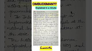 Who is Ombudsman explained with notes Lokpal Lokayuktas Lecture [upl. by Esina229]