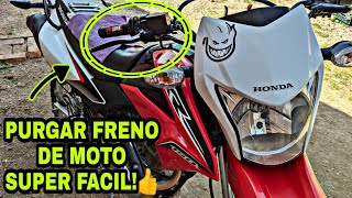 COMO PURGAR FRENO DE MOTO  TUTORIAL HONDAXR150 PURGAR FRENO DELANTERO hondaxr150  El Vielza [upl. by Ellimahs14]