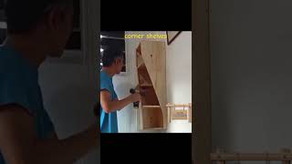 Corner shelves installation cornershelf woodworking interiordesign [upl. by Aicirtal872]