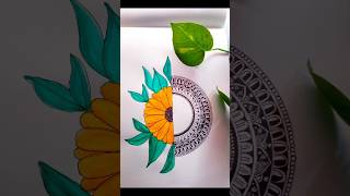 Sunflower Mandala Art art viralvideo shorts 5minutecrafts diy pastel [upl. by Colby776]