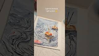 Watercolor painting Lightup art artist menorahcreatif menorahsketchbook [upl. by Lana217]