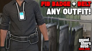 NEW How To Get The FIB Badge amp Belt On Any Outfit In GTA 5 Online [upl. by Erialc]