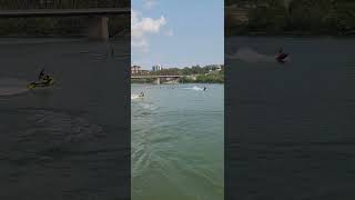 Water ScooterSouth Saskatchewan River in Saskatoon Canada waterfun sports shorts shortsvideo [upl. by Nosnibor432]