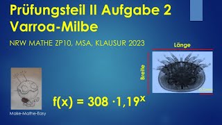 Prüfungsteil 2 Mathe ZP10 NRW 2023 Aufgabe 2 VarroaMilbe [upl. by Intosh]