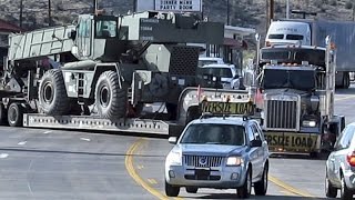 OVERSIZE LOAD  HAULING CRANE  MACHINERY TRANSPORT TRUCK [upl. by Adara290]