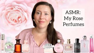 ASMR  My Rose Perfume Collection  Glass Tapping amp Whispering [upl. by Enyal]