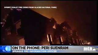 Sperry Chalet destroyed by fire video [upl. by Arrim]