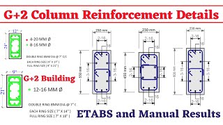 comparison of G2 building reinforcement details ETABS and manual results  civil engineering [upl. by Eelymmij]