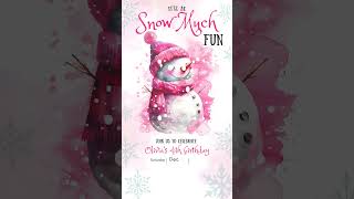 Snow Much Fun Animated Birthday Video Invitation [upl. by Kanal]