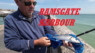 SEA FISHING UK RAMSGATE HARBOUR PIER with the Priest and Baker [upl. by Neelyam634]