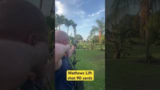 Mathews Lift 33 smacking foam on 90 yard shot mathewsarchery archery bowhunting hunting uv [upl. by Shellie758]