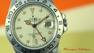 Rolex Explorer II 16550 quotCreamquot 1984 Incredible quotCreamquot Rail Dial strong patina [upl. by Vergne]