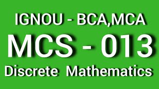 Discrete Mathematics for BCA Students  MCS013 [upl. by Kerk]