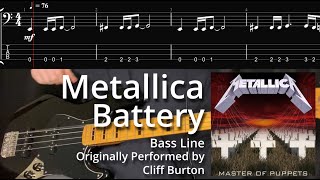 Metallica  Battery Bass Line w Tabs and Standard Notation [upl. by Seniag]