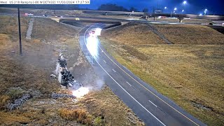 HORROR Iowa Tractor Trailer Takes Ramp WAY Too Fast amp Flips Onto Roof [upl. by Gnahk156]