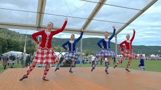 Champion Scottish dancers compete in the Highland Fling during 2023 Ballater Highland Games [upl. by Eendyc440]