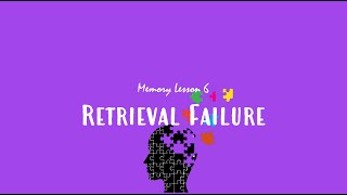 ALevel Psychology AQA Retrieval Failure [upl. by Stav621]