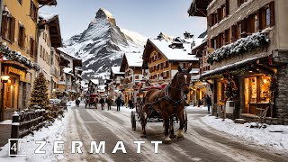 Zermatt 🇨🇭🎄❄️A Magical Christmas Holiday Destination In Switzerland ❄️4K 50p [upl. by Etteuqal]