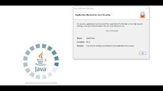 Application Blocked by JAVA Security  Solved [upl. by Aihsikal258]