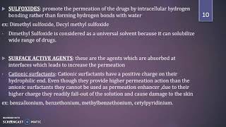 Permeation Enhancers  MrsRajashree Masareddy [upl. by Kavita]