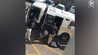 Armed cashintransit robbery caught on camera in Pretoria [upl. by Ahtabat]