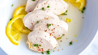 Perfect Juicy Poached Chicken Recipe [upl. by Ocisnarf]