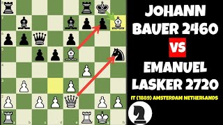 Emanuel Lasker vs Johann Hermann Bauer  It 1889 Amsterdam Netherlands [upl. by Llerod]