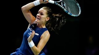 Agnieszka Radwanska vs Simona Halep  2015 WTA Finals Highlights [upl. by Enelegna]