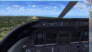 FSX Flying a Learjet 45  ILS Landing [upl. by Natrav]