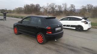 Fabia Vrs 19tdi PD 180hp vs Ford Focus ST 20ecoboost cca 300hp [upl. by Jaban45]