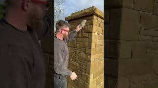 Finished sandstone pillars ⚒️ stonemason diy stonemasonry buildingstone [upl. by Barrie467]