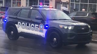 2022 Ford Explorer Police interceptor Utility SPVM Montreal Police unit 77 Responding to Call [upl. by Drofkcor]