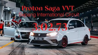 Proton Saga VVT 13  Sepang International Circuit  New Personal Best 30273 [upl. by Aneeh]